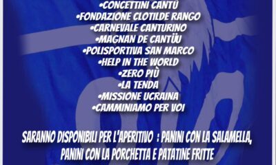 Locandina dell'inizativa di solidarietà promossa dagli Eagles Cantù