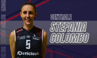 Locandina della Pallavolo Cabiate per la riconferma di Stefania Colombo