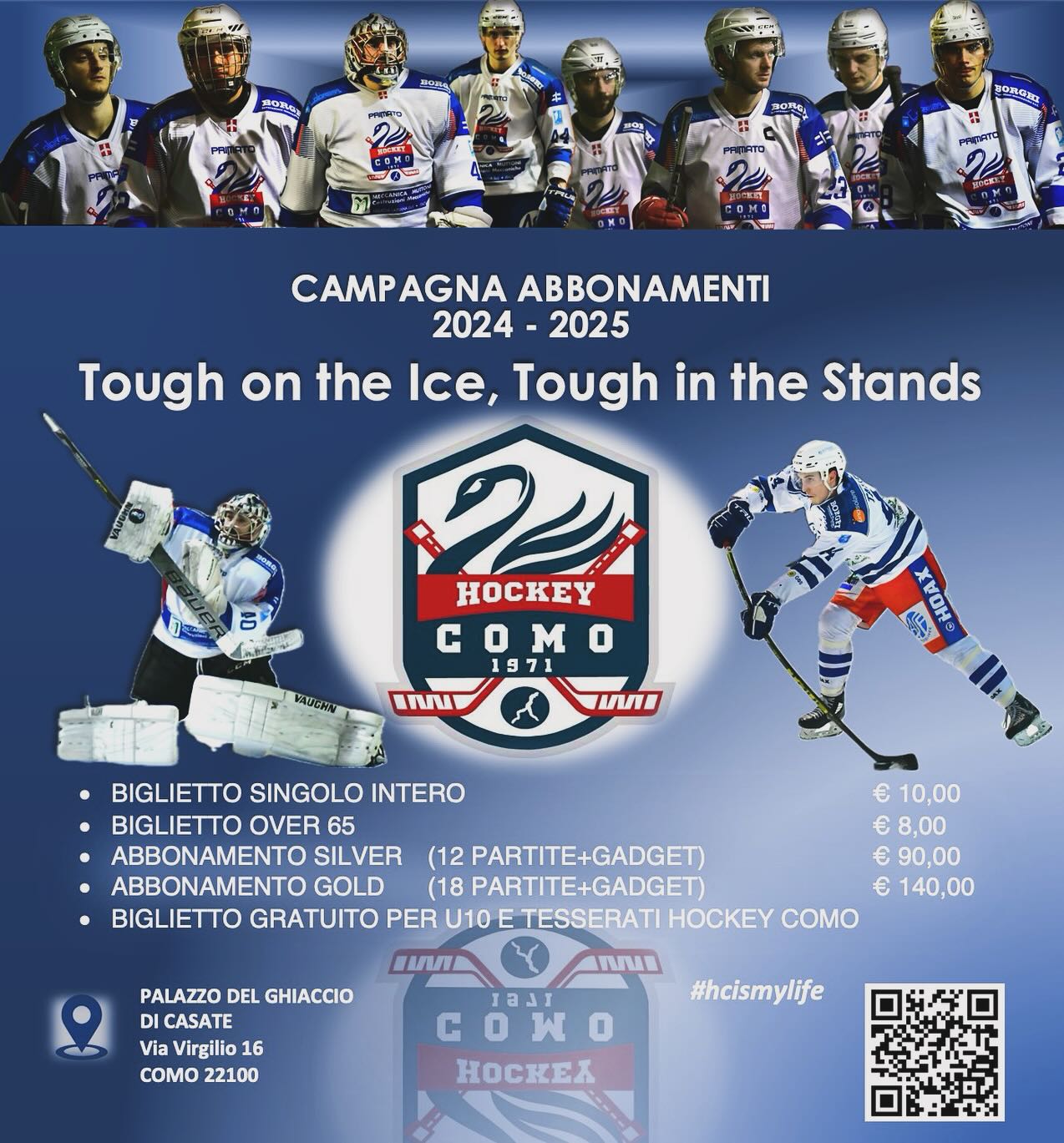 Locandina della campagna abbonamenti dell'Hockey Como