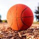 Un pallone di basket in primo piano