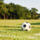 Pallone in un campo di calcio