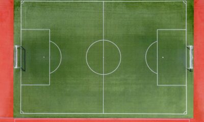 Campo di calcio visto dall'alto