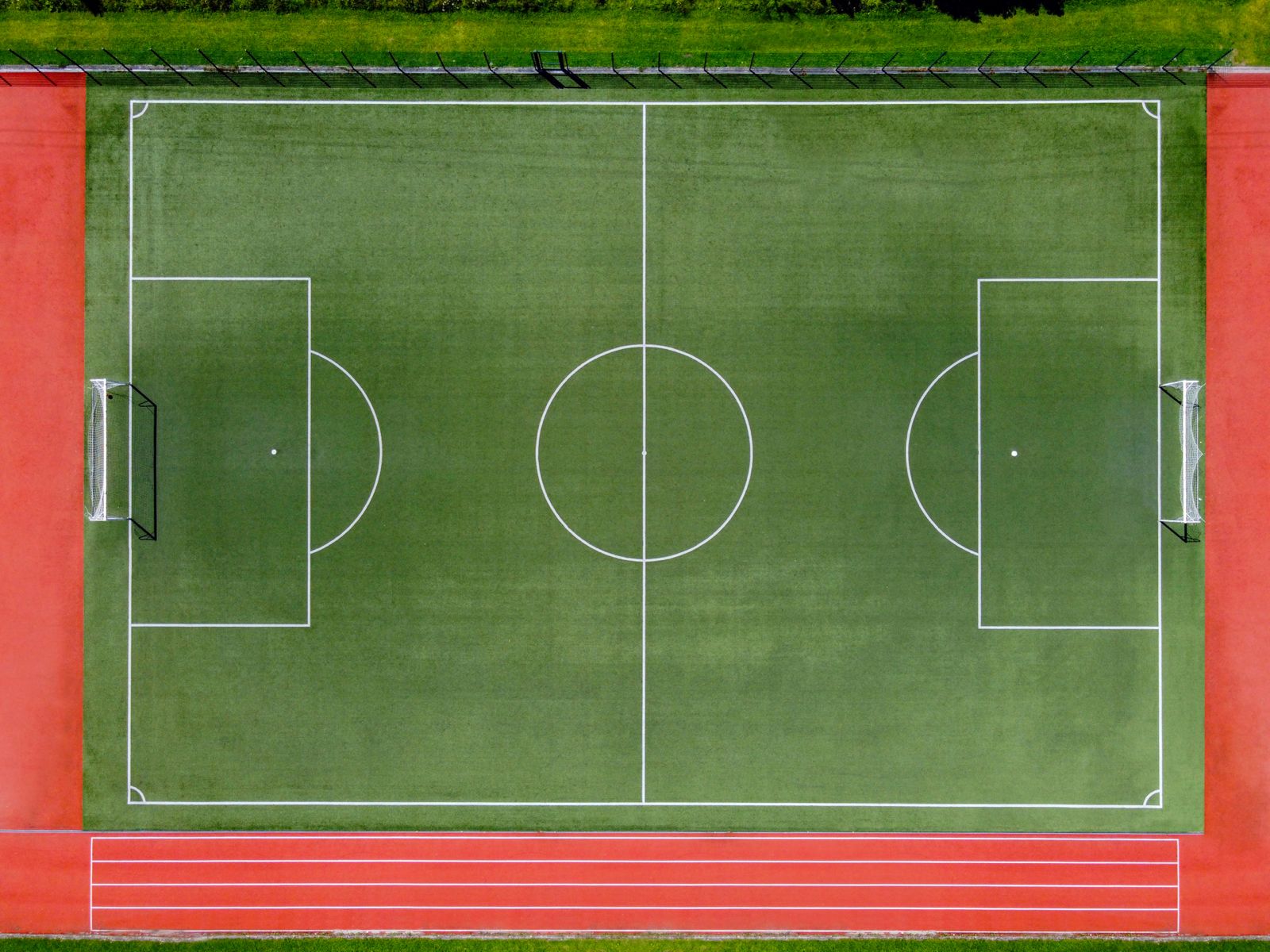 Campo di calcio visto dall'alto