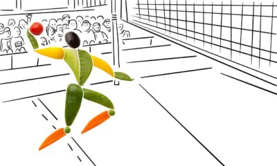 Un giocatore di pallavolo stilizzato