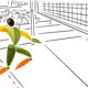 Un giocatore di pallavolo stilizzato