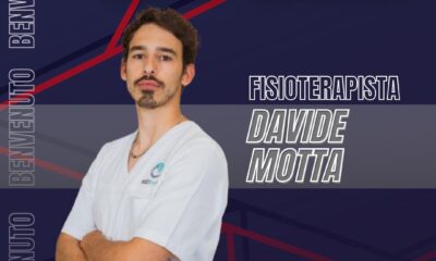 Locandina della Pallavolo Cabiate che annuncia dell'ingresso in società di Davide Motta quale nuovo fisioterapista