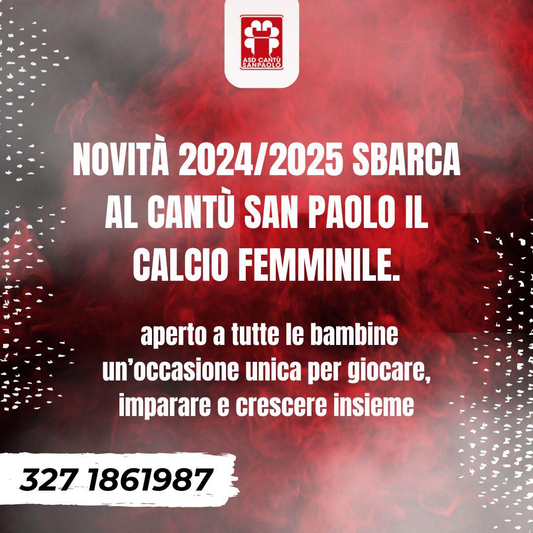 Locandina della società sul reclutamento di calciatrici in erba