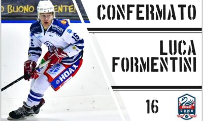 Locandina dell'Hockey Como sulla riconferma di Luca Formentini