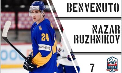Locandina dell'Hockey Como inerente all'ingaggio di Nazar Ruzhnikov.
