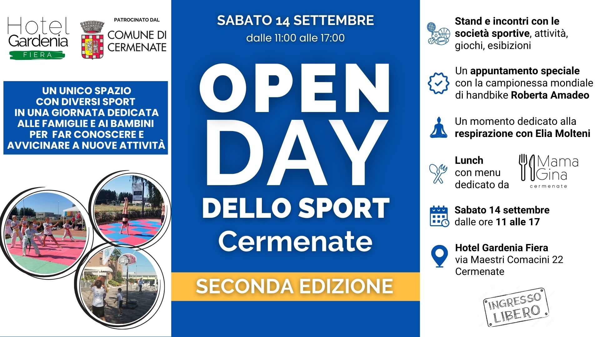 Locandina del Secondo Opend Day dello Sport a Cermenate