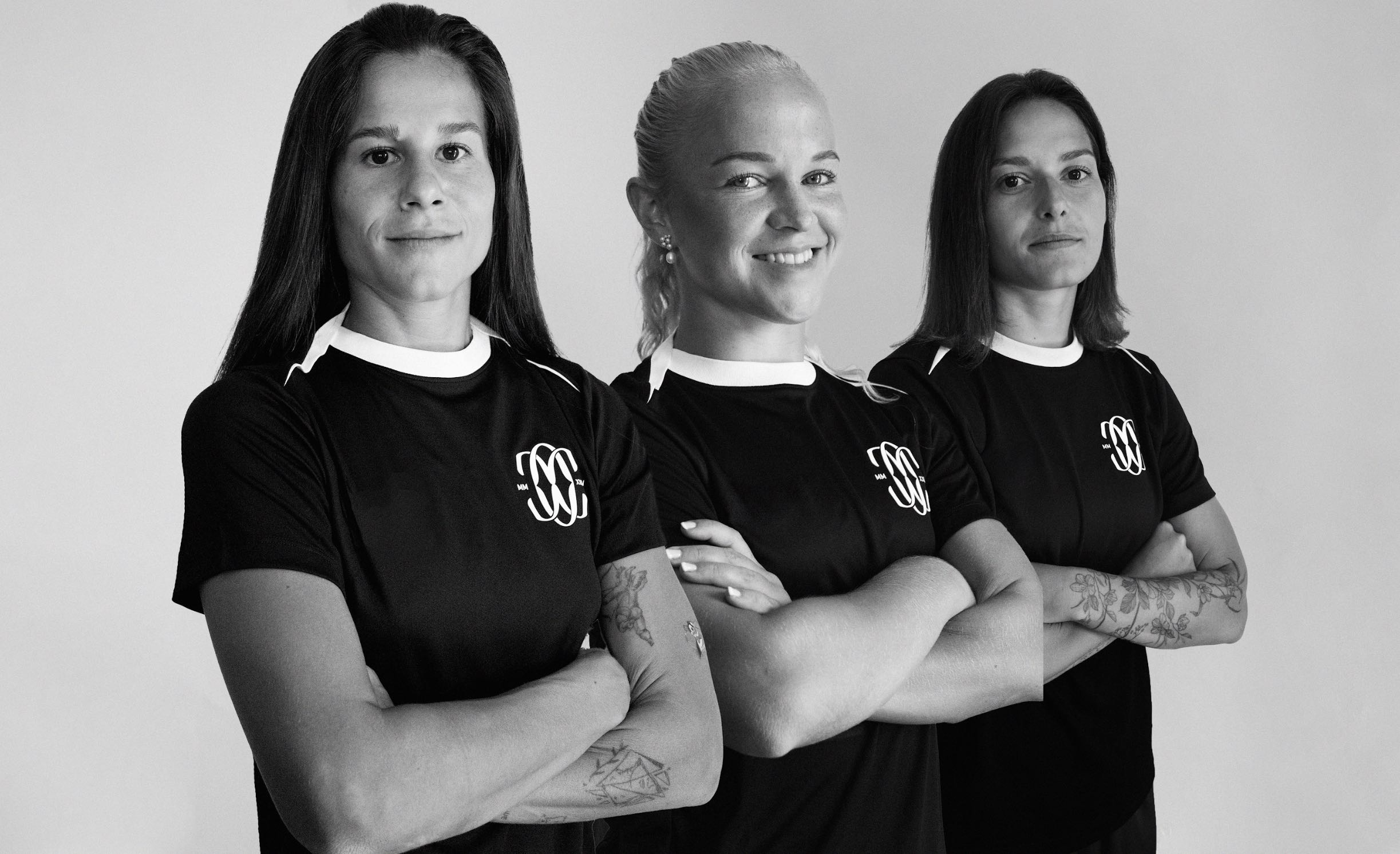 Foto che ritrae le tre nuove giocatrici acquistate dal Como Women