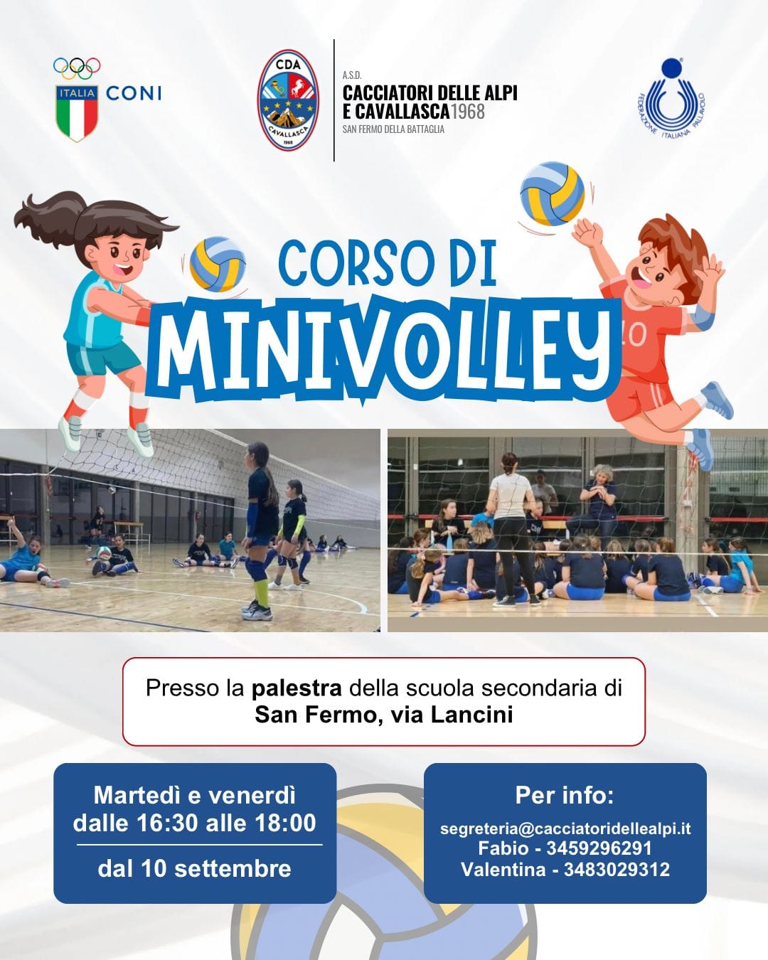 Locandina corso di minivolley a San Fermo
