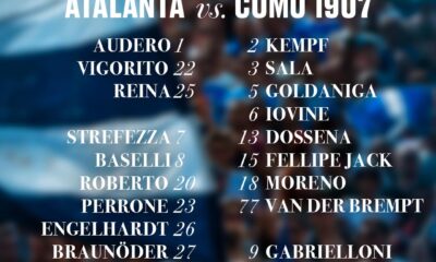 Infografica con i convocati per Atalanta-Como