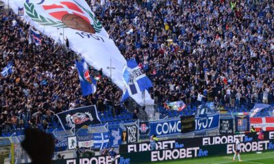 Il tifo lariano in occasione di Como-Bologna.