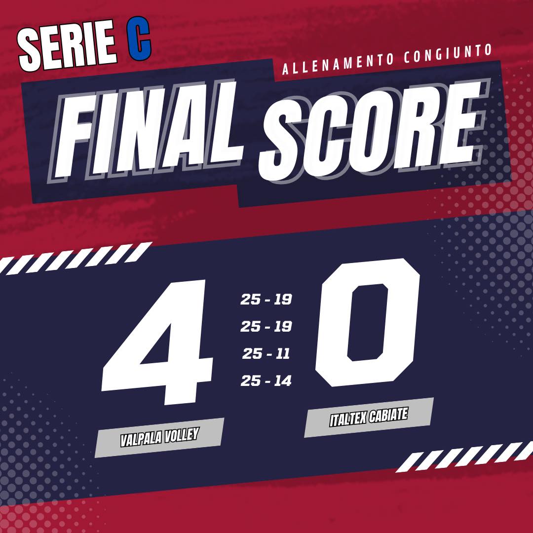 Infografica ufficiale dell'incontro fra Valpala Volley e Italtex Cabiate