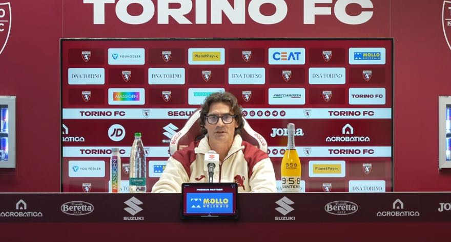 Paolo Vanoli, tecnico del Torino, in conferenza stampa