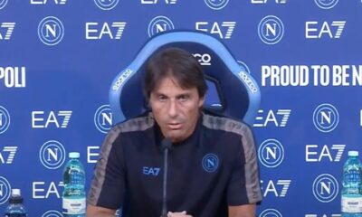 Antonio Conte nella conferenza stampa di presentazione della gara fra Napoli e Como