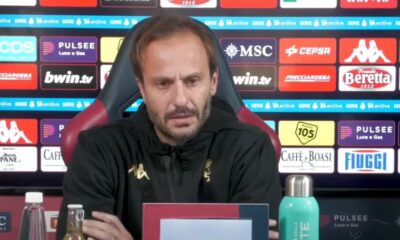 L'allenatore del Genoa, Gilardino, in conferenza stampa